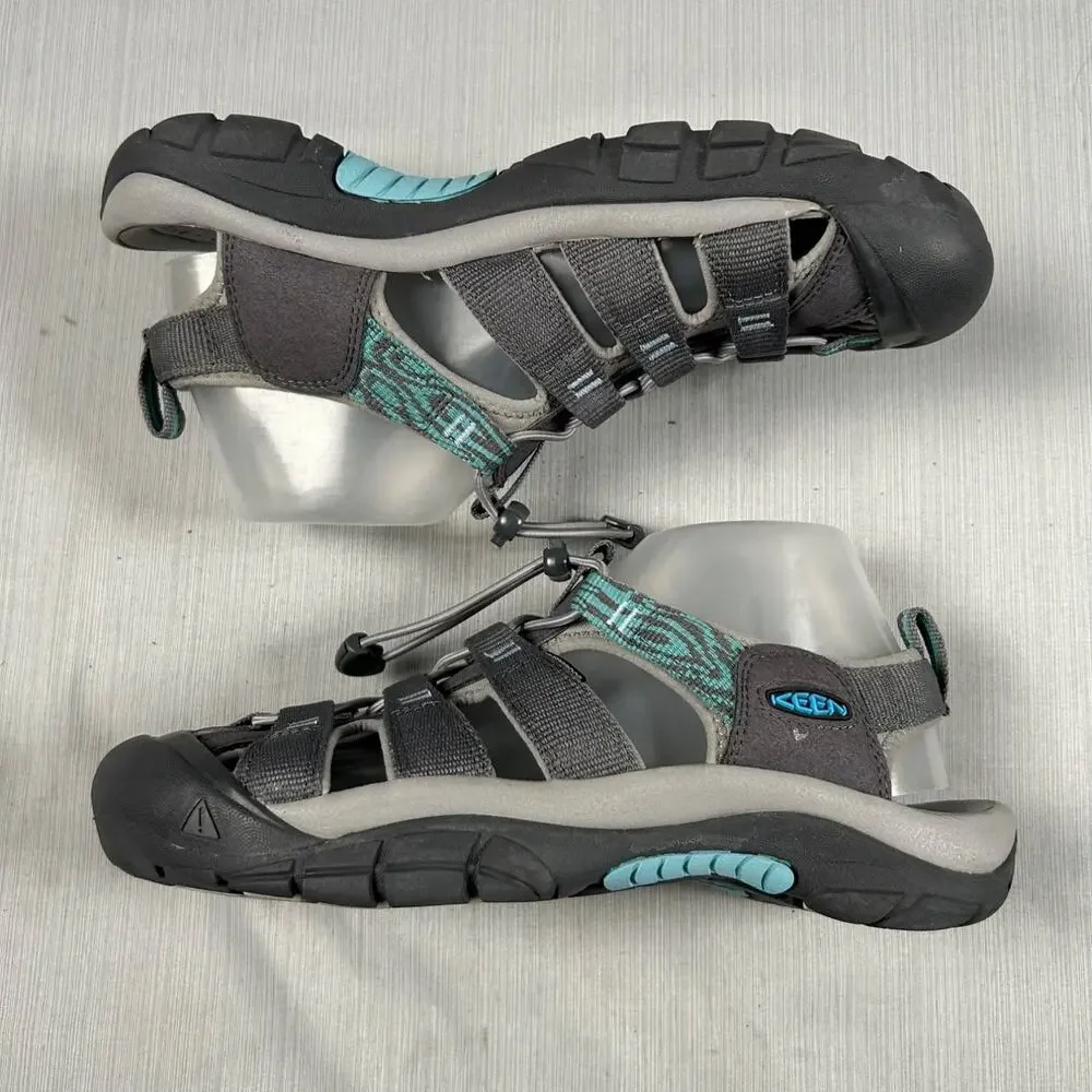 Keen Newport H2 Women's Size 10.5 Gray Water Sandals Black Turquoise Sandals